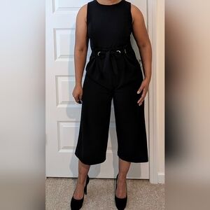 Spense Black Belted Jumpsuit
